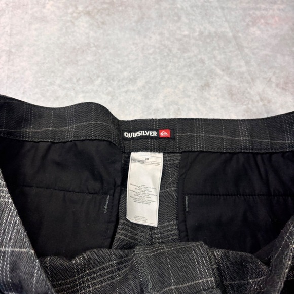 Quiksilver Other - Quiksilver Plaid Long Baggy Shorts Size 38 Y2K Skate Surf Gray Black